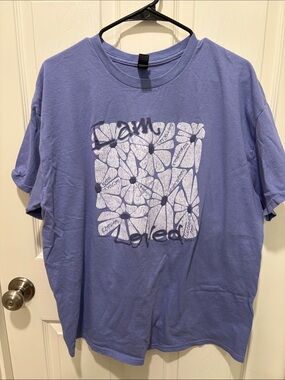 Gildan Lavender Purple Floral Graphic Tee